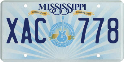 MS license plate XAC778