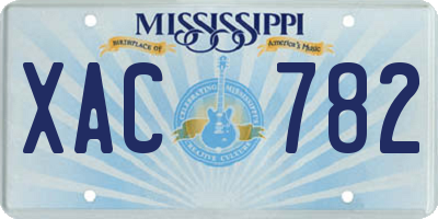 MS license plate XAC782