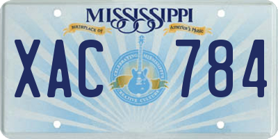 MS license plate XAC784