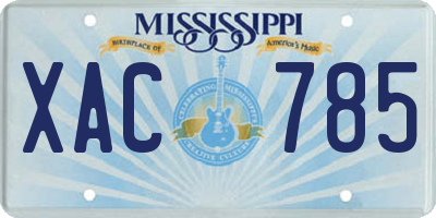MS license plate XAC785