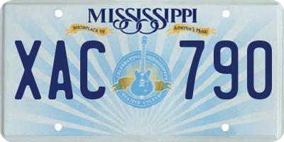MS license plate XAC790