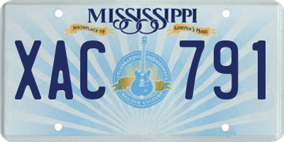 MS license plate XAC791