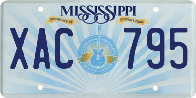MS license plate XAC795