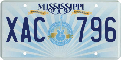 MS license plate XAC796