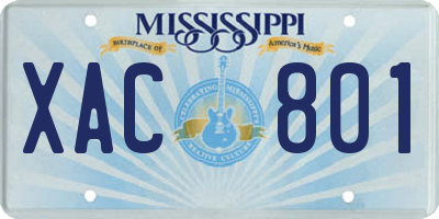 MS license plate XAC801