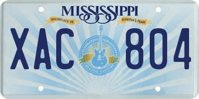 MS license plate XAC804