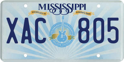 MS license plate XAC805