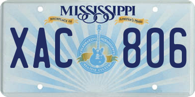 MS license plate XAC806