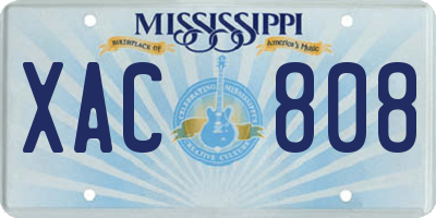 MS license plate XAC808