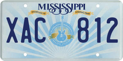 MS license plate XAC812