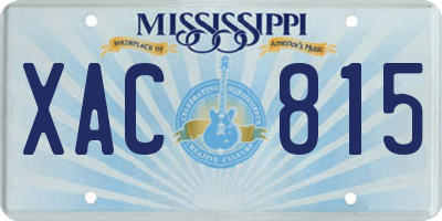MS license plate XAC815