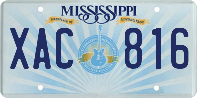 MS license plate XAC816