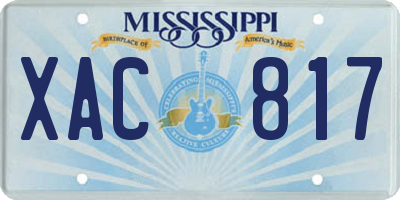 MS license plate XAC817