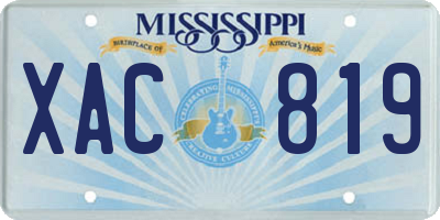 MS license plate XAC819