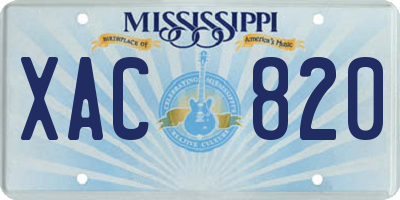 MS license plate XAC820