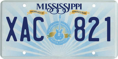 MS license plate XAC821