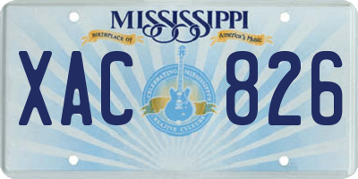 MS license plate XAC826