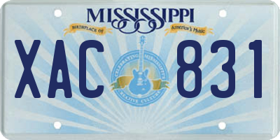 MS license plate XAC831