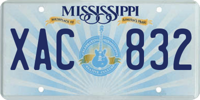 MS license plate XAC832