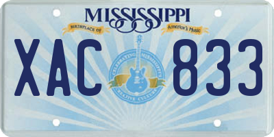 MS license plate XAC833