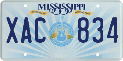 MS license plate XAC834
