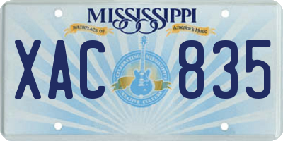 MS license plate XAC835