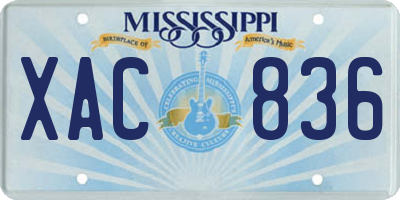 MS license plate XAC836