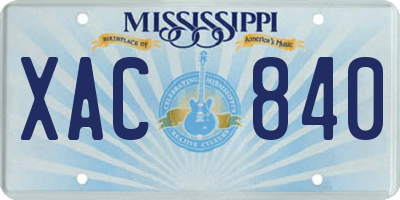 MS license plate XAC840