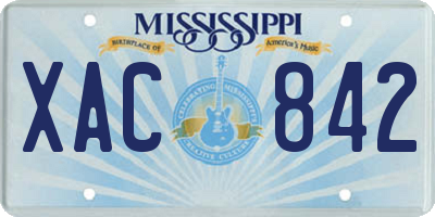 MS license plate XAC842