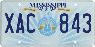 MS license plate XAC843