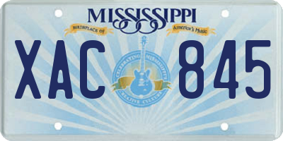 MS license plate XAC845