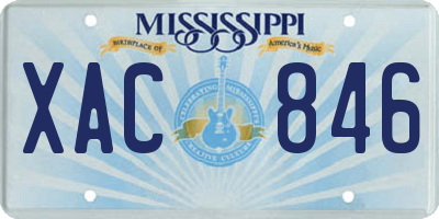 MS license plate XAC846