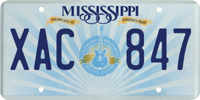 MS license plate XAC847