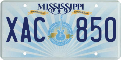 MS license plate XAC850