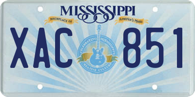 MS license plate XAC851