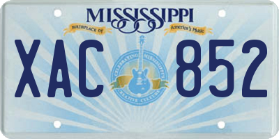MS license plate XAC852