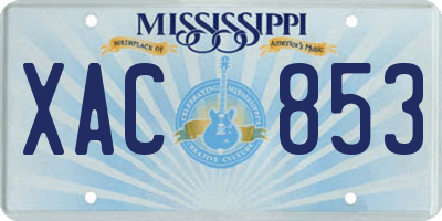 MS license plate XAC853