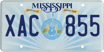 MS license plate XAC855