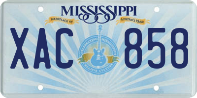 MS license plate XAC858
