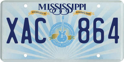 MS license plate XAC864