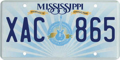 MS license plate XAC865