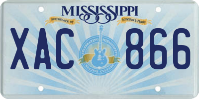 MS license plate XAC866