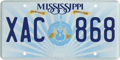 MS license plate XAC868