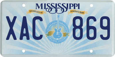 MS license plate XAC869