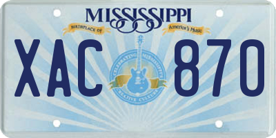 MS license plate XAC870