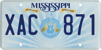 MS license plate XAC871