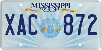 MS license plate XAC872