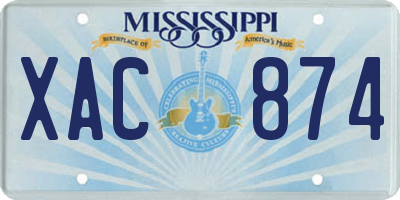 MS license plate XAC874