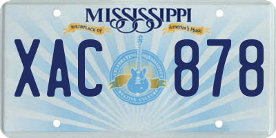 MS license plate XAC878