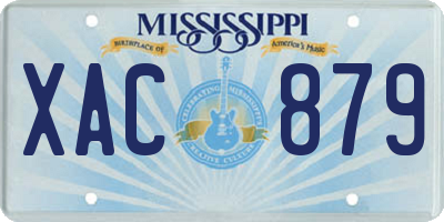 MS license plate XAC879
